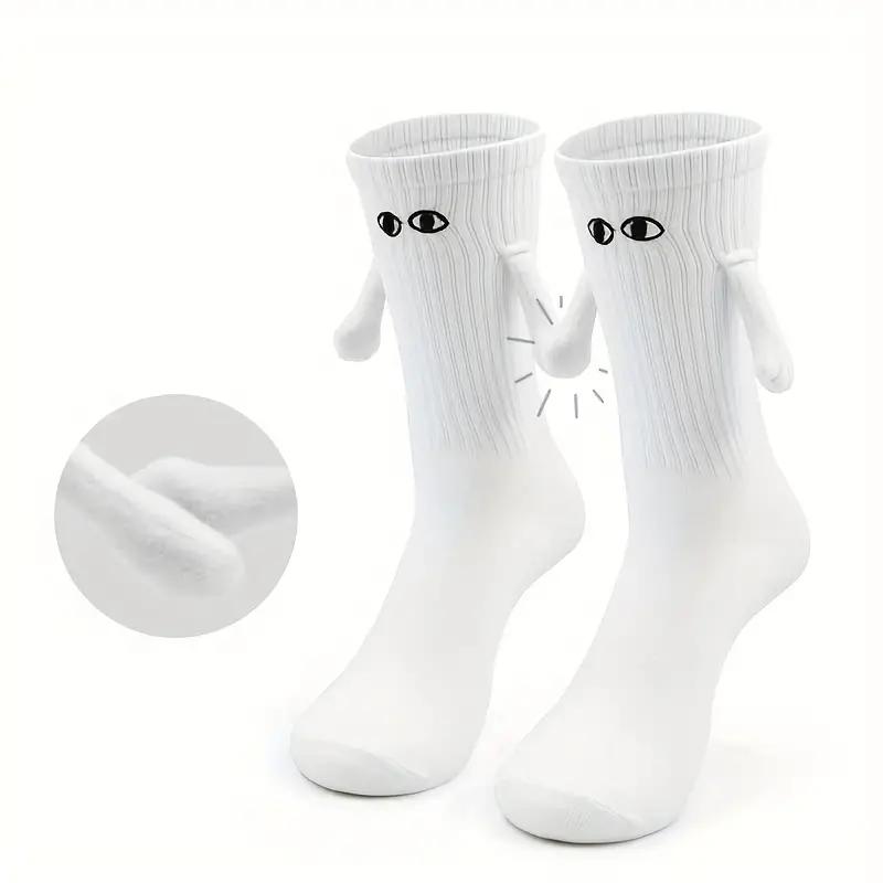 Novelty Hands Holding Magnet Socks, Holding Hands Socks, Hand In Hand Socks, Funny Magnetic Suction 3D Doll Socks，Funny Cute Mid-calf Men Women Socks For Gifts