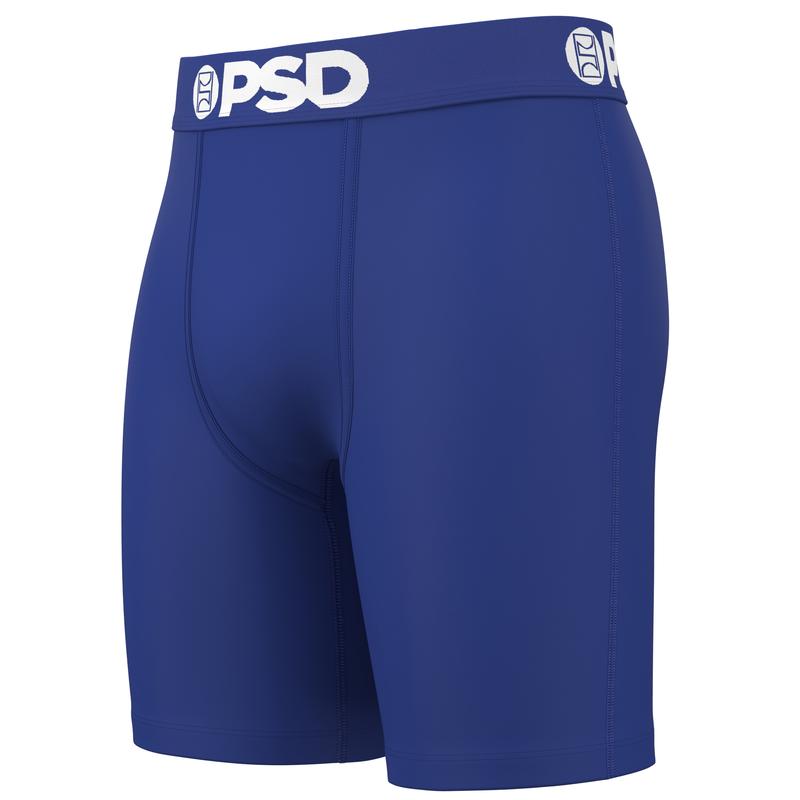 PSD Men's The Blues Solids Boxer Brief 3 Pack - Standard Length 7 Inch Inseam, Soft and Breathable Cotton Blend Fabric