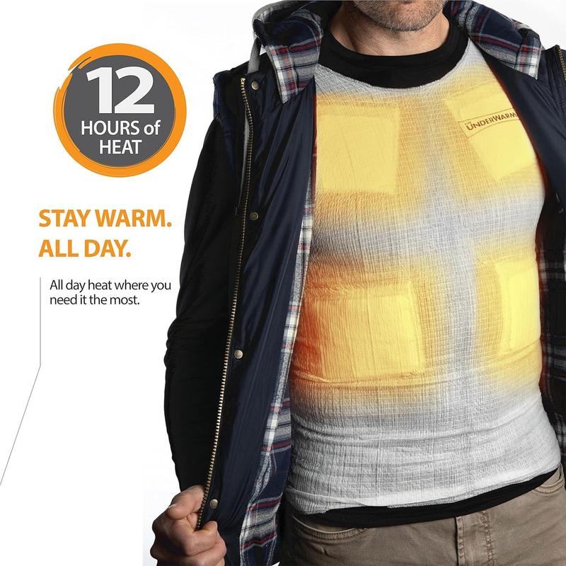 Heated Shirt, Compression Baselayer, 8 Built in Heat Packs, Body Warmer