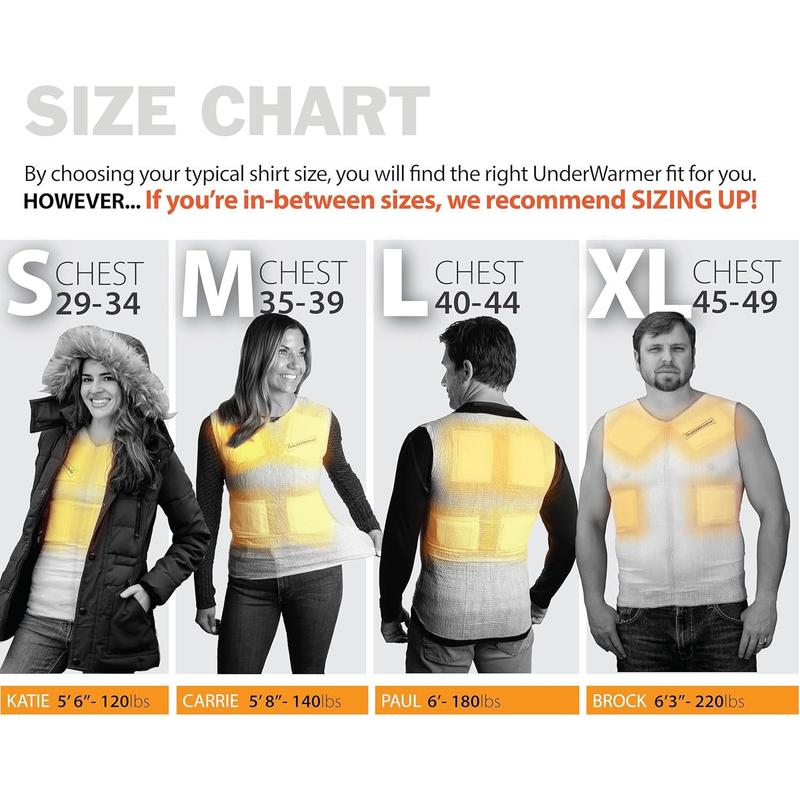 Heated Shirt, Compression Baselayer, 8 Built in Heat Packs, Body Warmer