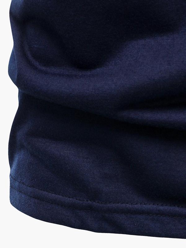 Men's Colorblock Striped Print Short Sleeve Polo Shirt, Regular Fit Casual Fashion Button Collared Top for Summer, Men's Clothes for Daily Wear