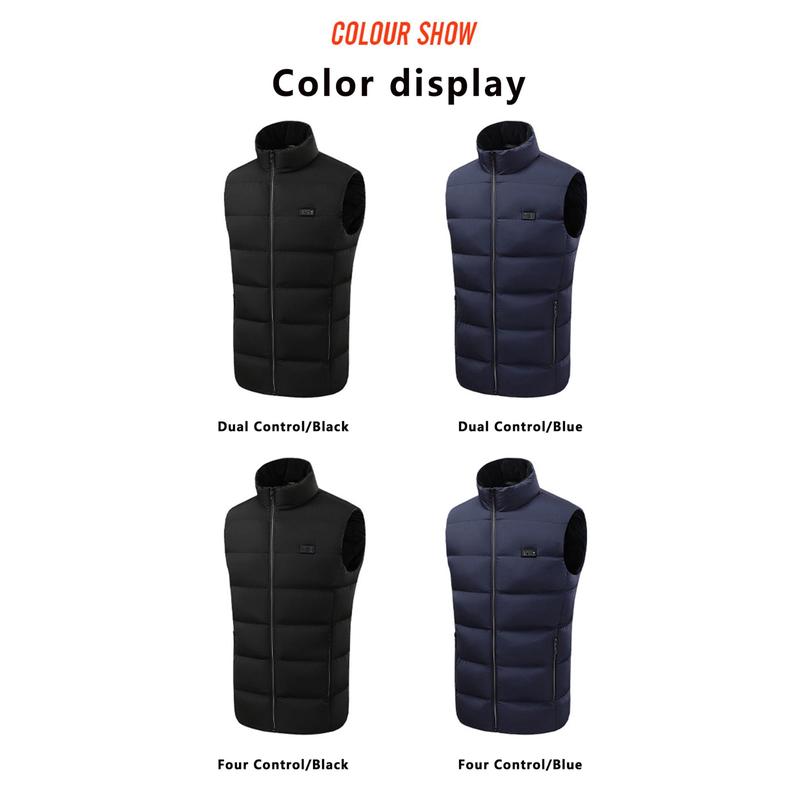 Men Women Winter Heated Vest Black 9 Heating Zones Warm Vest with Adjustable Temperature Control Heating casual maternity