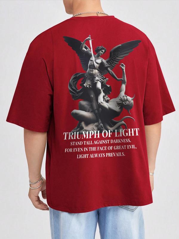 St. Michael Defeats The Devil-Men's T-shirt, Summer Tees for Men, Graphic Tees, Streetwear