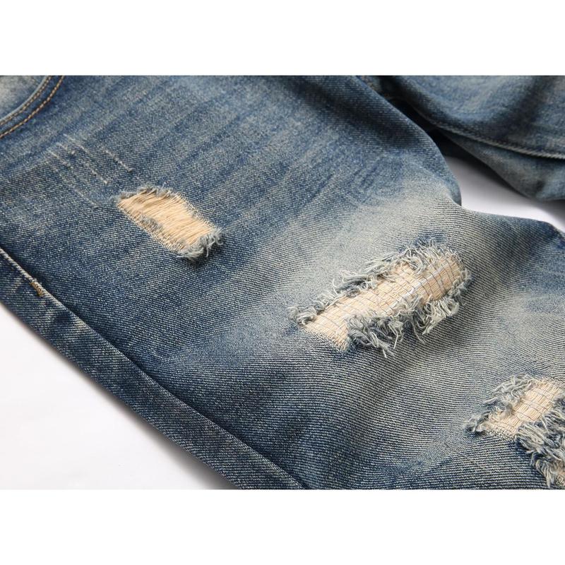 Men's Fashion Designer Jeans for men Distressed Slim Fit Street Style Denim Clothing Pants