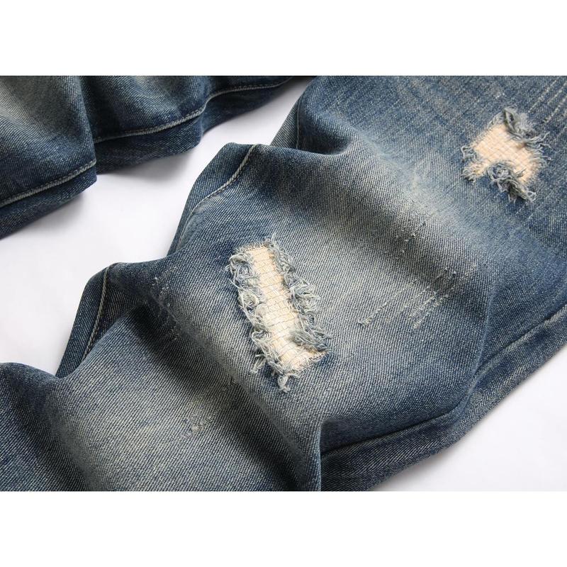 Men's Fashion Designer Jeans for men Distressed Slim Fit Street Style Denim Clothing Pants