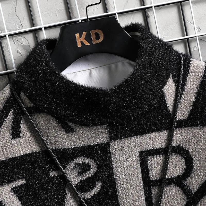 Men Knitted Sweater Stripe Pullovers Printing Round Neck Sweater Autumn Winter Designer Quality Casual Men Clothing Jumper