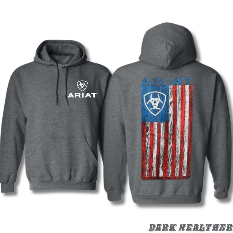 Ariat Hoodie - Bold American Flag Graphic with Western Flair, Perfect for Patriotic Style and Everyday Comfort