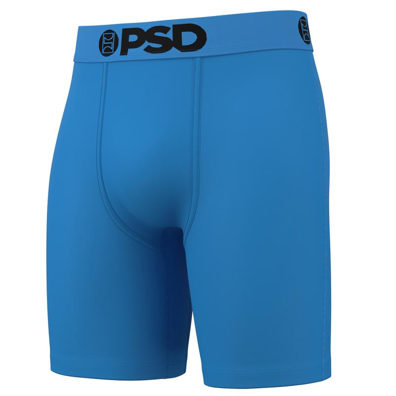 PSD Men's The Blues Solids Boxer Brief 3 Pack - Standard Length 7 Inch Inseam, Soft and Breathable Cotton Blend Fabric