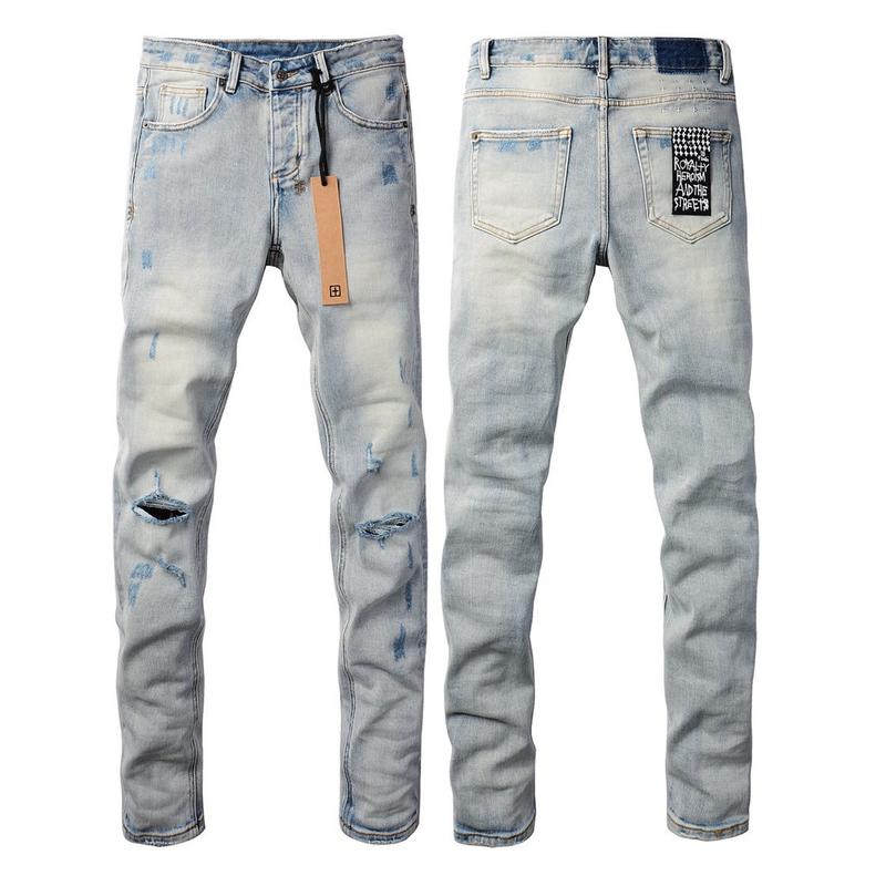 Washed ripped skinny jeans Men stretch fashion all match small feet 2024 new fashion trend High quality jeans（YNMT）· Menswear Streetwear zipper  jeans