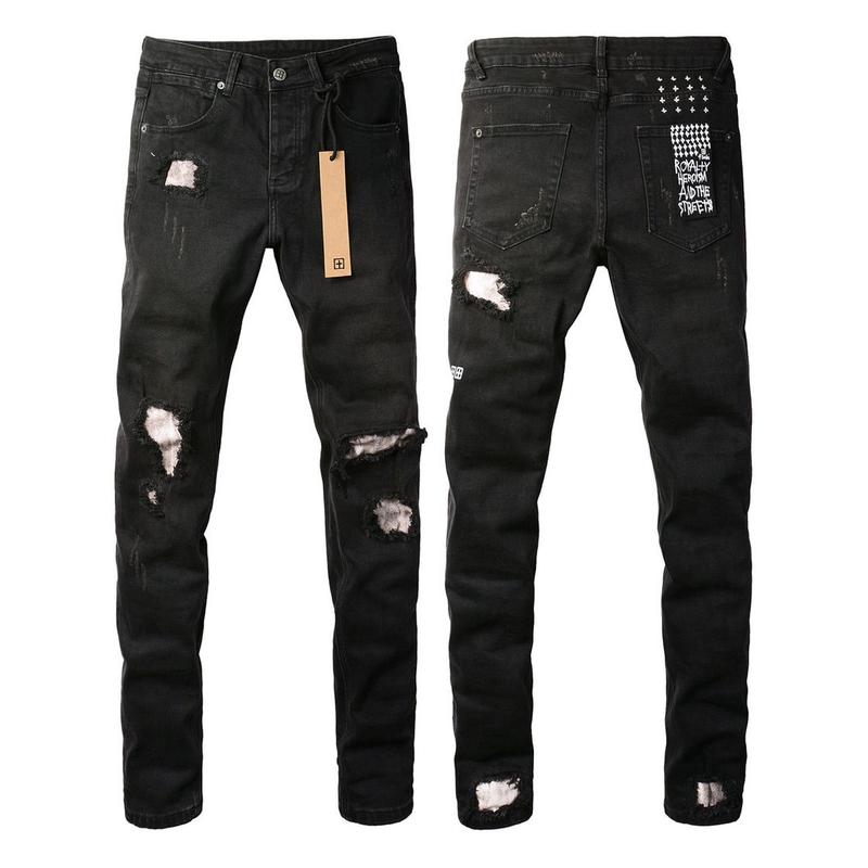 Washed ripped skinny jeans Men stretch fashion all match small feet 2024 new fashion trend High quality jeans（YNMT）· Menswear Streetwear zipper  jeans