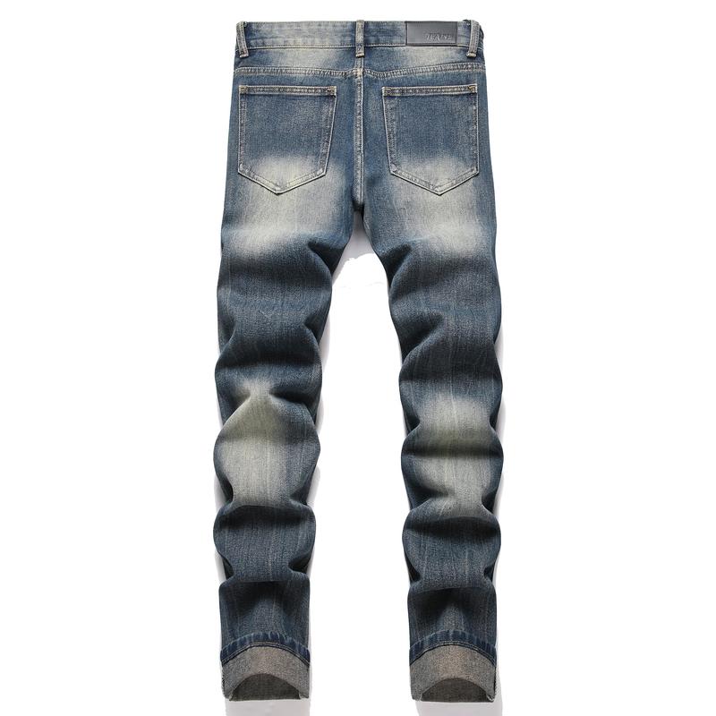 Men's Fashion Designer Jeans for men Distressed Slim Fit Street Style Denim Clothing Pants