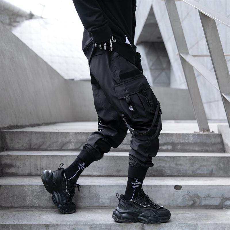 Niepce Matte Black Paratrooper Joggers Techwear Streetwear Cargo Pants