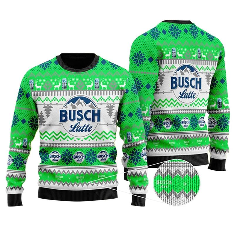 Busch Latte Ugly Sweater - Christmas Sweatshirt Polyester S 5XL - Gift for Men Wome