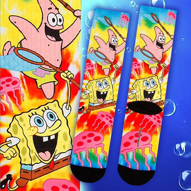 Nickelodeon SpongeBob SquarePants Jellyfish Tie-Dye Sublimated Crew Socks