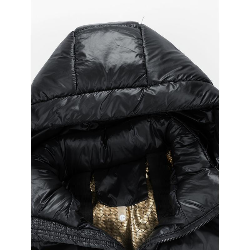 Men's Winter Hooded Puffer Jacket with Golden Fleece Lining - Warm, Thick, and Stylish, Casual Nylon Outerwear for Couples