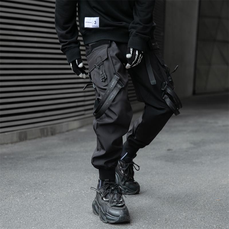 Niepce Matte Black Paratrooper Joggers Techwear Streetwear Cargo Pants