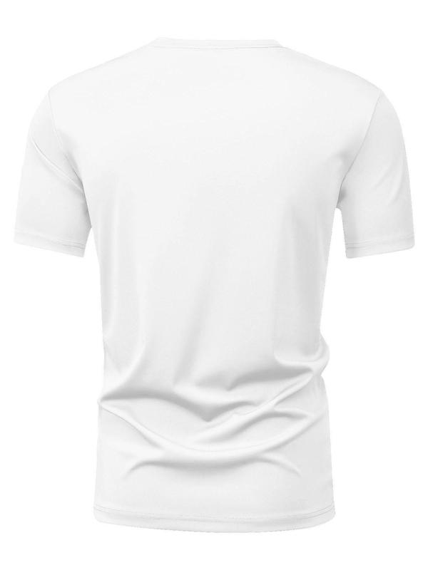 Men's Solid Round Neck Tee, Regular Fit Casual Short Sleeve Crew Neck T-Shirt for Summer, Fashion Men's Top for Daily Wear