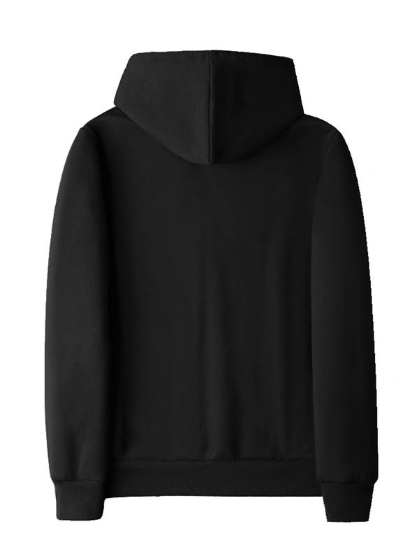 Men's Thermal Lined Zip Up Drawstring Hoodie, Long Sleeve Pocket Thickened Coat for Men, Men's Clothing, Jackets Hoodies for Men, Men's Winter Jacket Outerwear, Please Purchase A Size Up, Fall Clothes