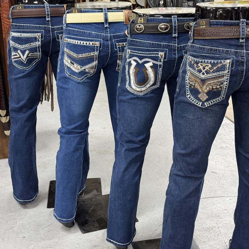 Cowboy Boot Cut Jeans Dark Blue