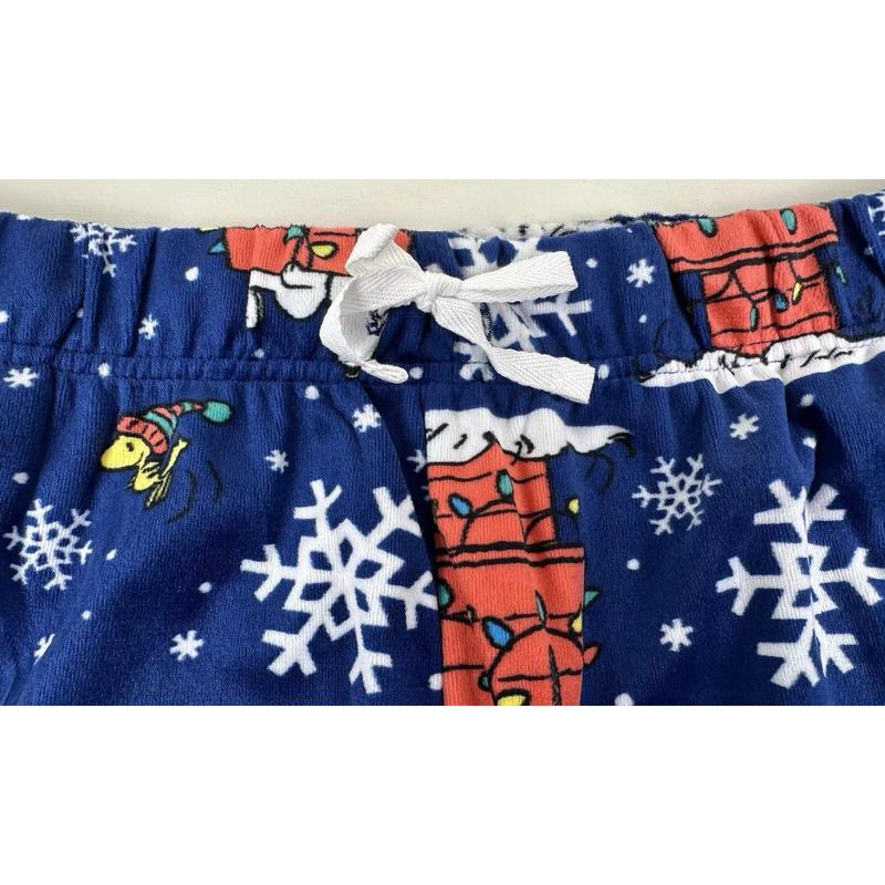 Peanuts Christmas Pajama Lounge Pants SSSnoopyyyy0  Woodstock Soft Men’s XL Blue NEW