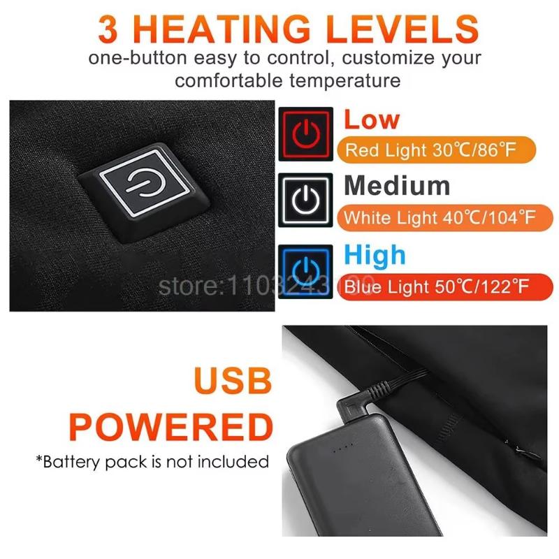 Black Friday Winter Heated Thermal Underwear Men Heating Jacket Skiwear Fleece Warm Top Pants USB Electric Clothing S-