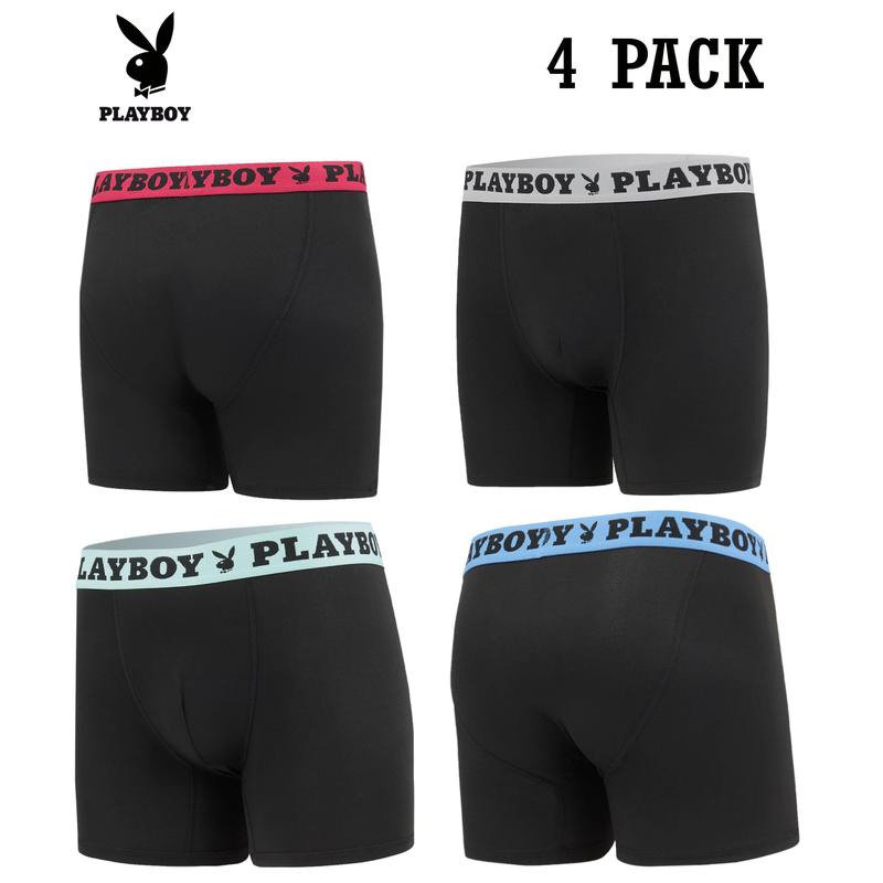 Playboy Mens Underwear 4 Pack Boxers for Men Gifts for Men Boxer Briefs