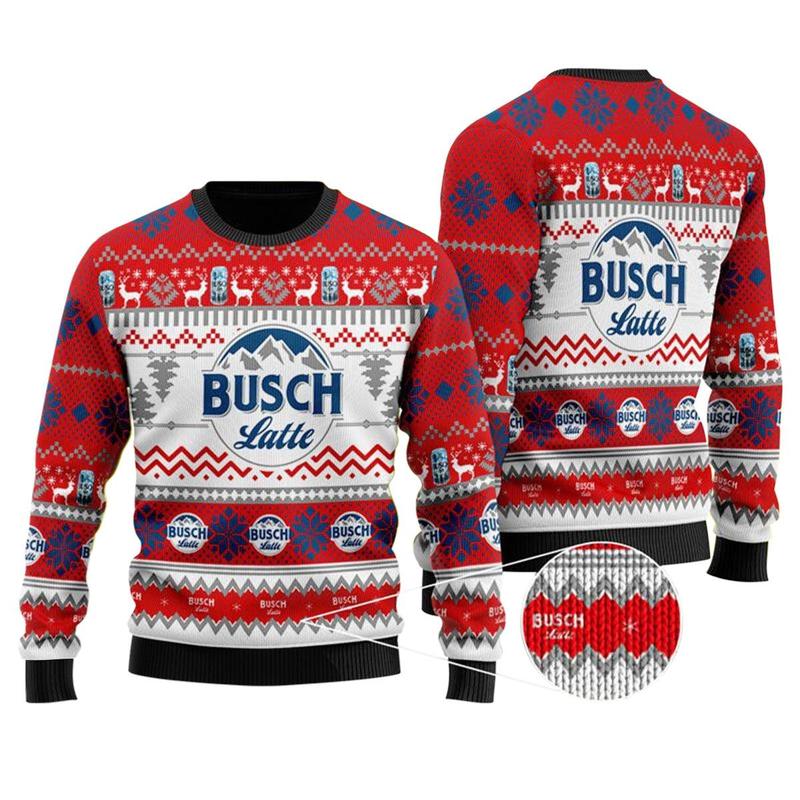 Busch Latte Ugly Sweater - Christmas Sweatshirt Polyester S 5XL - Gift for Men Wome