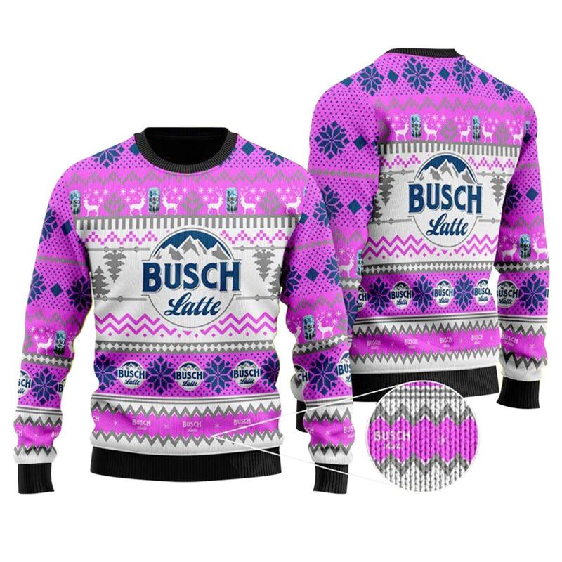 Busch Latte Ugly Sweater - Christmas Sweatshirt Polyester S 5XL - Gift for Men Wome