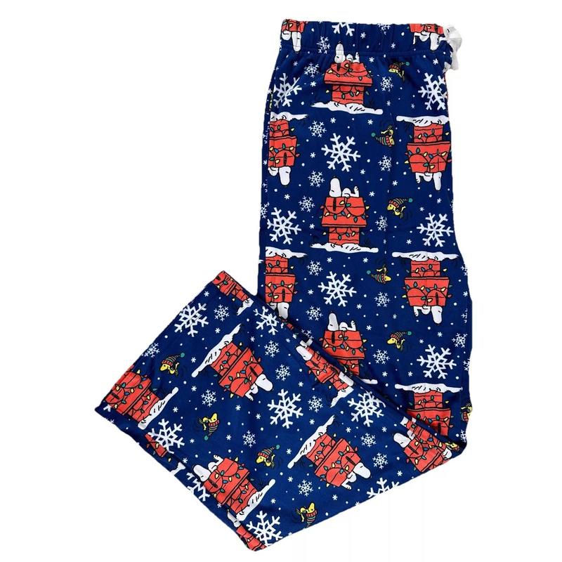 Peanuts Christmas Pajama Lounge Pants SSSnoopyyyy0  Woodstock Soft Men’s XL Blue NEW