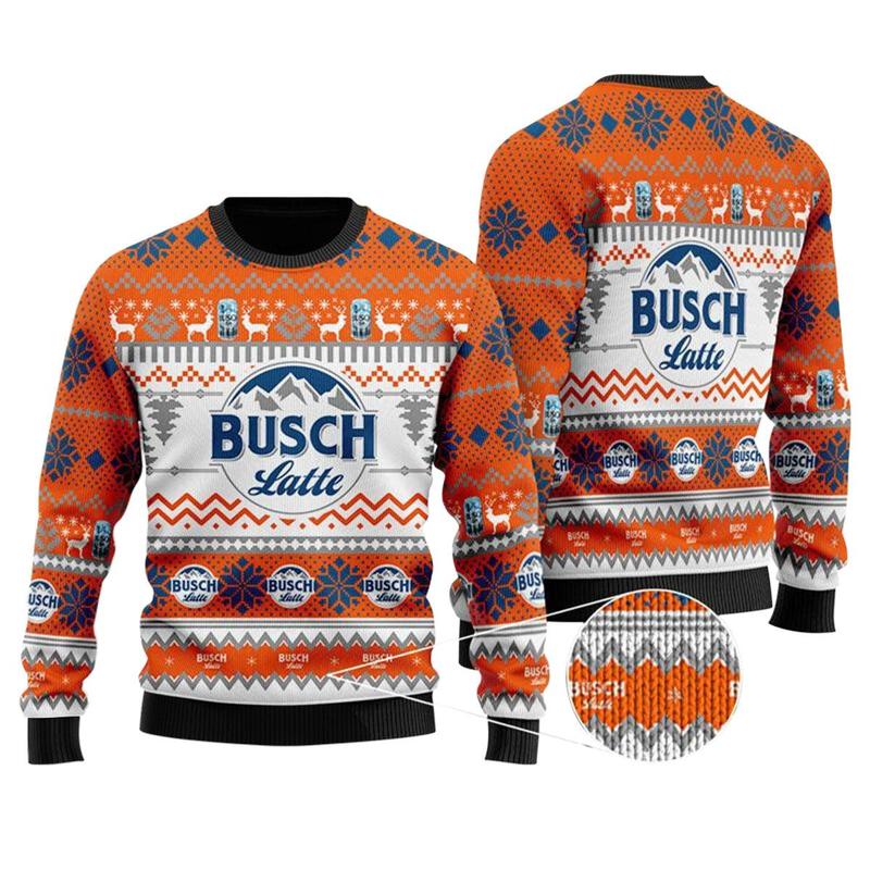 Busch Latte Ugly Sweater - Christmas Sweatshirt Polyester S 5XL - Gift for Men Wome