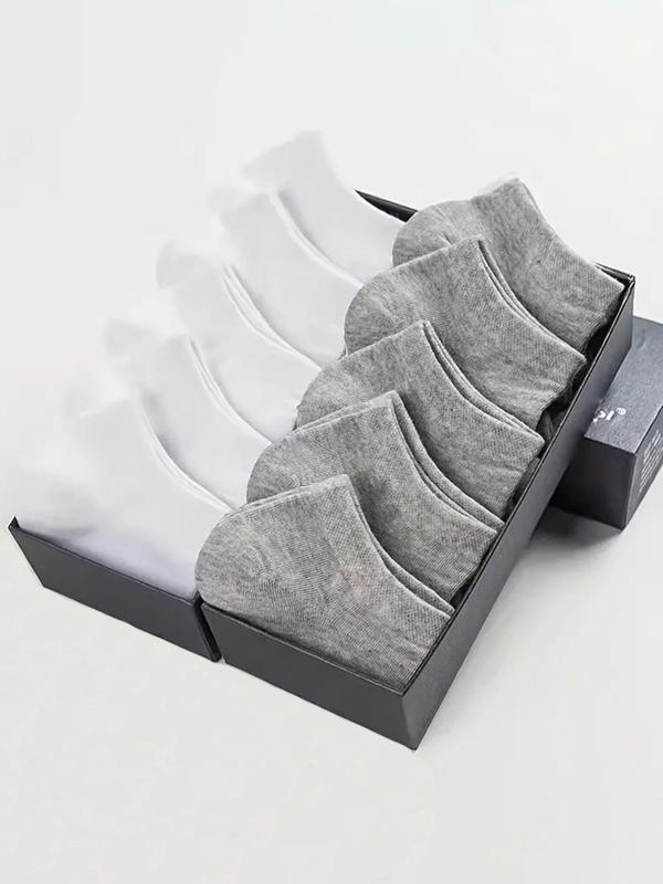 Men's Solid Ankle Socks, Breathable Comfortable Multipack Low Cut Knit Socks, Men's Socks & Hosiery for Daily Wear, Stocking Stuffers