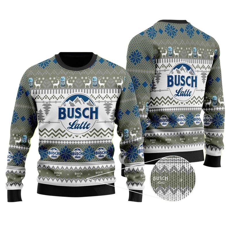 Busch Latte Ugly Sweater - Christmas Sweatshirt Polyester S 5XL - Gift for Men Wome