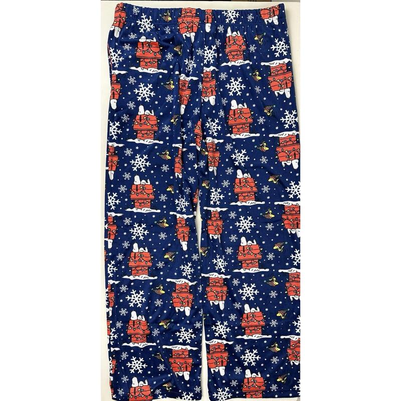 Peanuts Christmas Pajama Lounge Pants SSSnoopyyyy0  Woodstock Soft Men’s XL Blue NEW