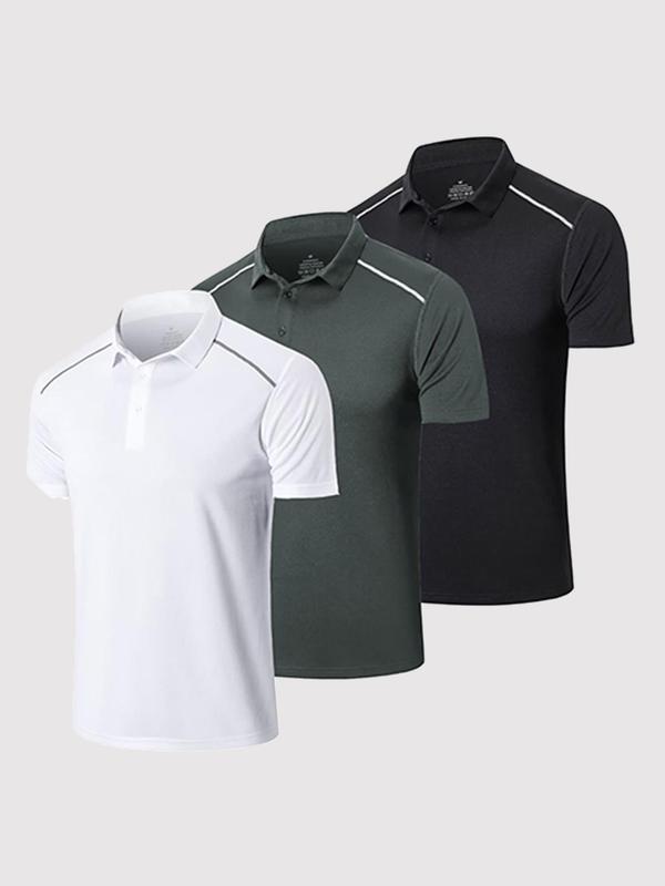 Men's Classic Breathable Short Sleeve Polo Shirt for Outdoor Sports, Summer Outfits 2024, Quick Drying Half Button Sports Top, Casual Men's Top for Golf Running Fishing, Streetwear, Going Out Outfits