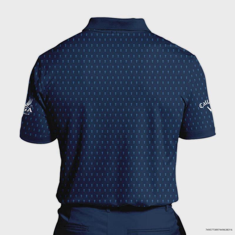 Callaway 2024 P.G.A Championship Golf Polo Shirt Dark Blue Gradient Pattern All Over Print Polo Shirt For Men