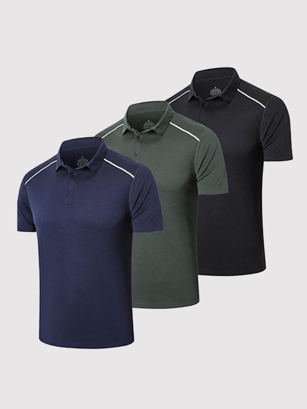 Men's Classic Breathable Short Sleeve Polo Shirt for Outdoor Sports, Summer Outfits 2024, Quick Drying Half Button Sports Top, Casual Men's Top for Golf Running Fishing, Streetwear, Going Out Outfits