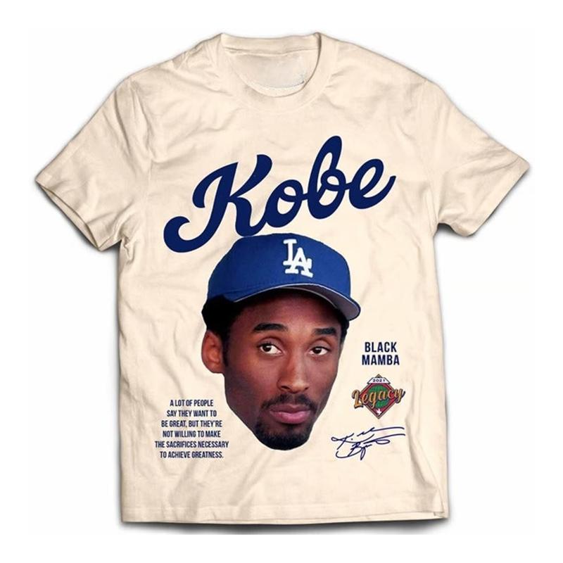 Kobe Tribute Shirt - Cream Vintage Kobe Menswear Top Crewneck Underwear Streetwear Tshirt T-Shirt Tropical