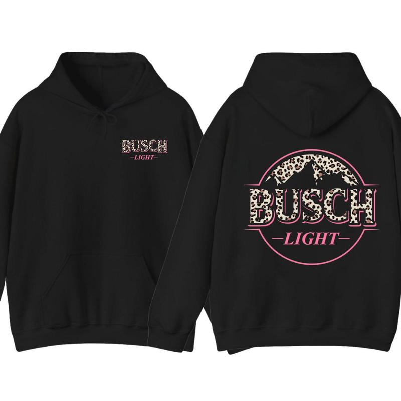 Busch Light Leopart Logo Hoodie - SweatShirt  - T-shirt , 2 side - Busch Light SweatShirt, Unisex Hoodie , Unisex Appeal , Every Color Available, For Men & For Women Sweater