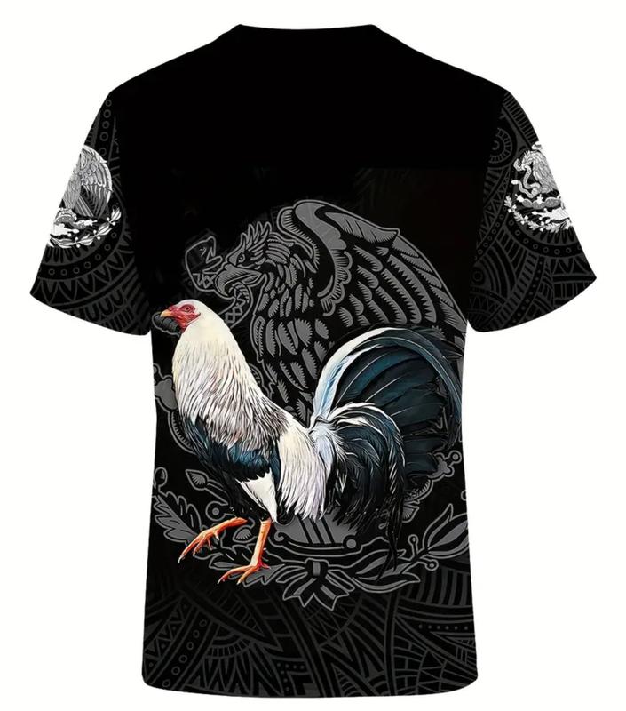 MEXICO Men's 3D Print Short Sleeves Anime Breathable Comfy, Men's Novelty Pajamas Lounge Wear Tops For Summer Clothes Crewneck Fabric Shortsleeve Round Neck Streetwear Human Outfit Animal Casual Loungewear Shirts Nightwear Warmer Medium Polyester Tropical