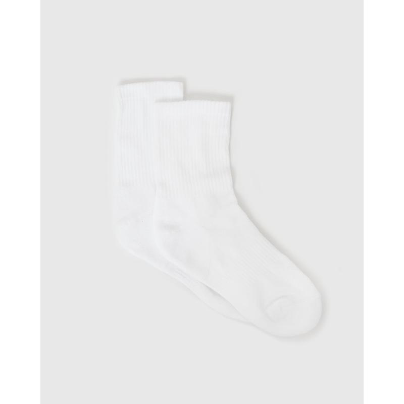 White Half Crew Socks 6-Pack