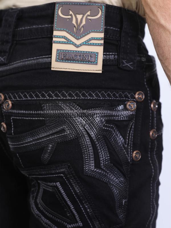 PLATINI JEANS Cowboy Denim Jeans 10266 Black for Men