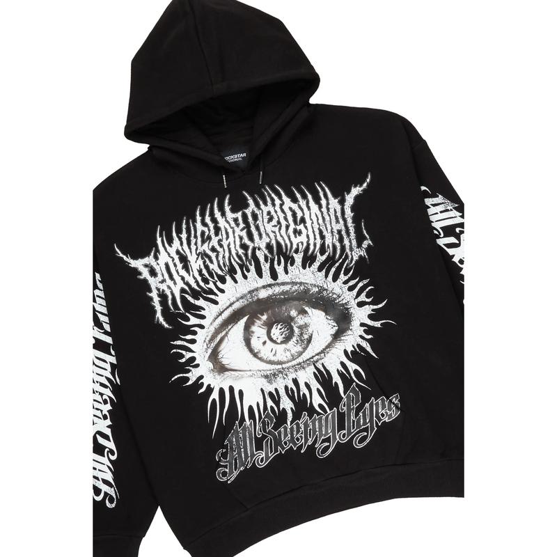 All Seeing Eyes Black Hoodie & Camden Super Stacked Flare Jean Bundle