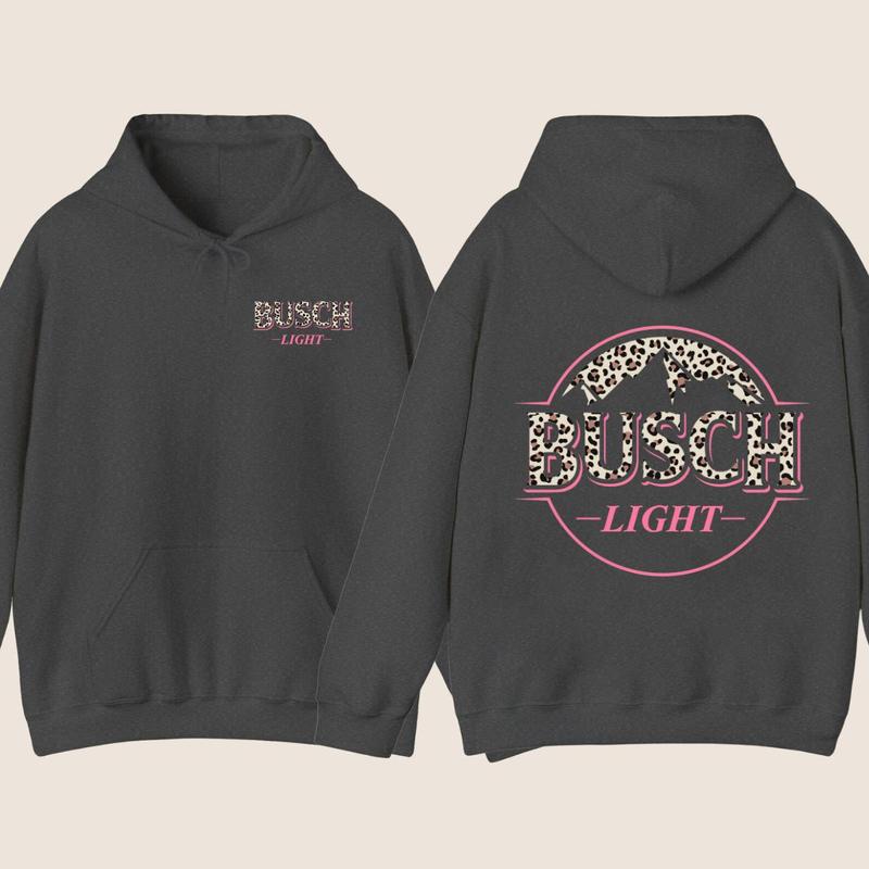 Busch Light Leopart Logo Hoodie - SweatShirt  - T-shirt , 2 side - Busch Light SweatShirt, Unisex Hoodie , Unisex Appeal , Every Color Available, For Men & For Women Sweater