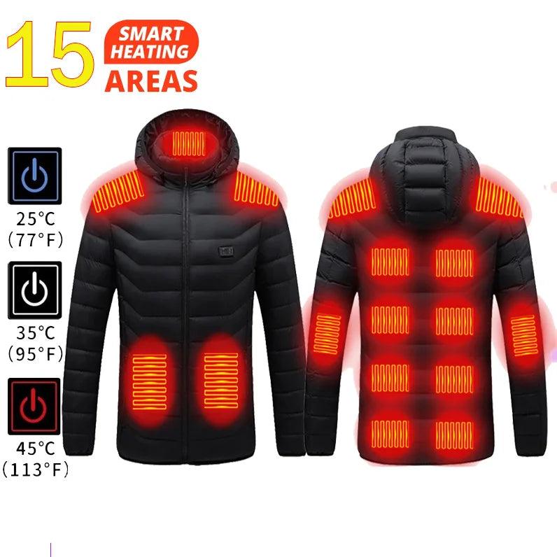 21 Areas Heated Jacket Mens Jacket Waterproof Heating Jacket Men Warm Winter Jackets Parkas Coat Heated Vest Tactical