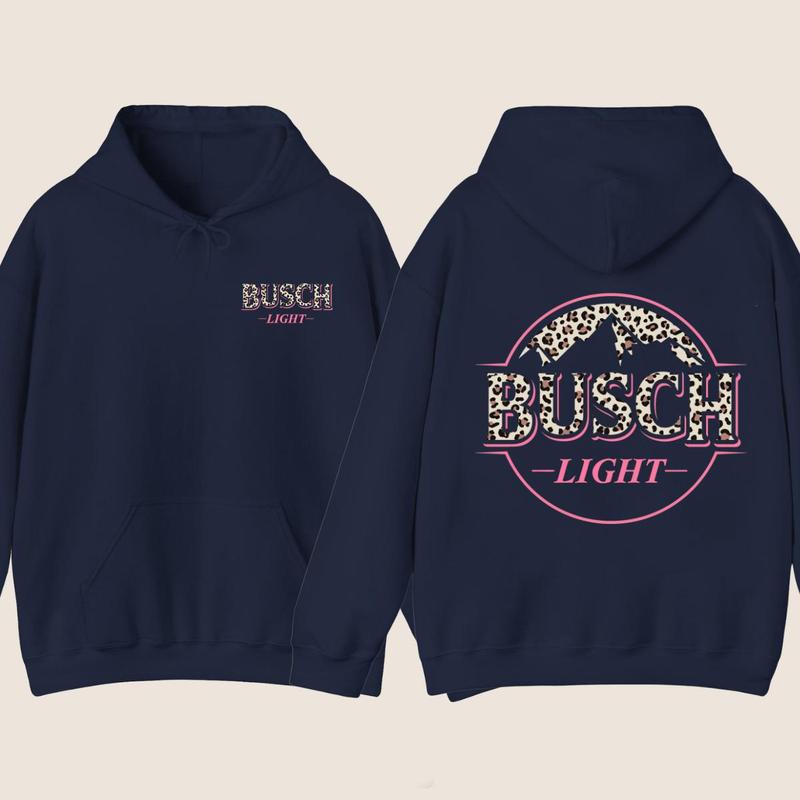 Busch Light Leopart Logo Hoodie - SweatShirt  - T-shirt , 2 side - Busch Light SweatShirt, Unisex Hoodie , Unisex Appeal , Every Color Available, For Men & For Women Sweater