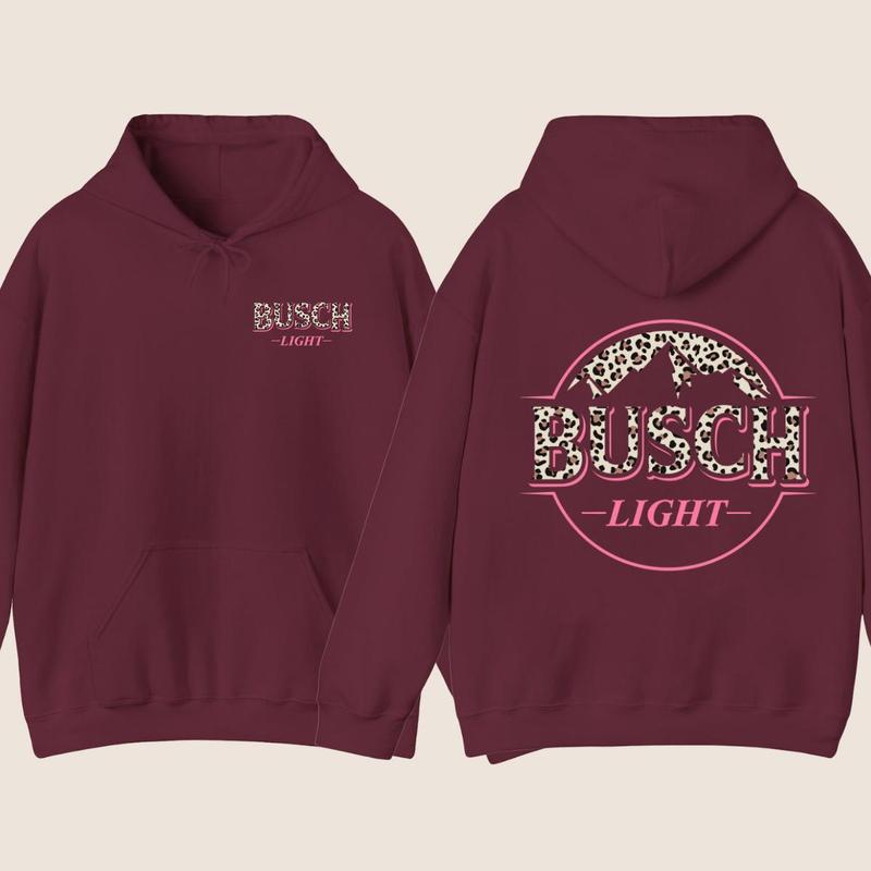 Busch Light Leopart Logo Hoodie - SweatShirt  - T-shirt , 2 side - Busch Light SweatShirt, Unisex Hoodie , Unisex Appeal , Every Color Available, For Men & For Women Sweater