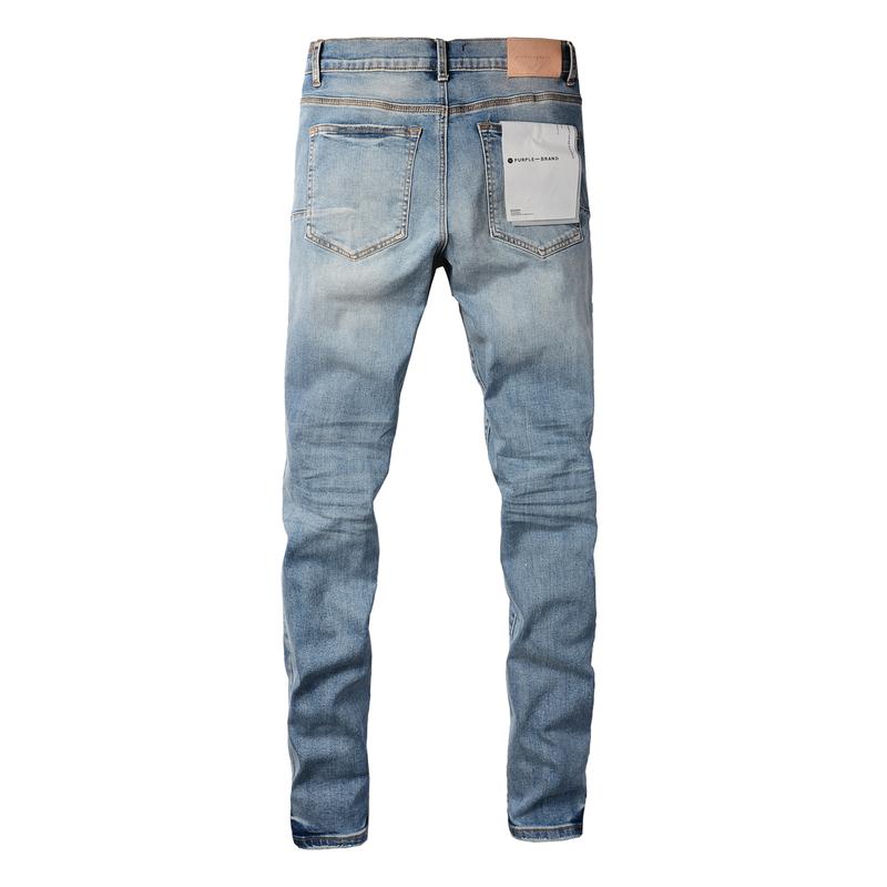 Purple brand Men's Jeans Casual Comfort Holes Fashionable Straight Skinny Slim Fit Jeans, Ripped Stretch Jeans Denim Pants