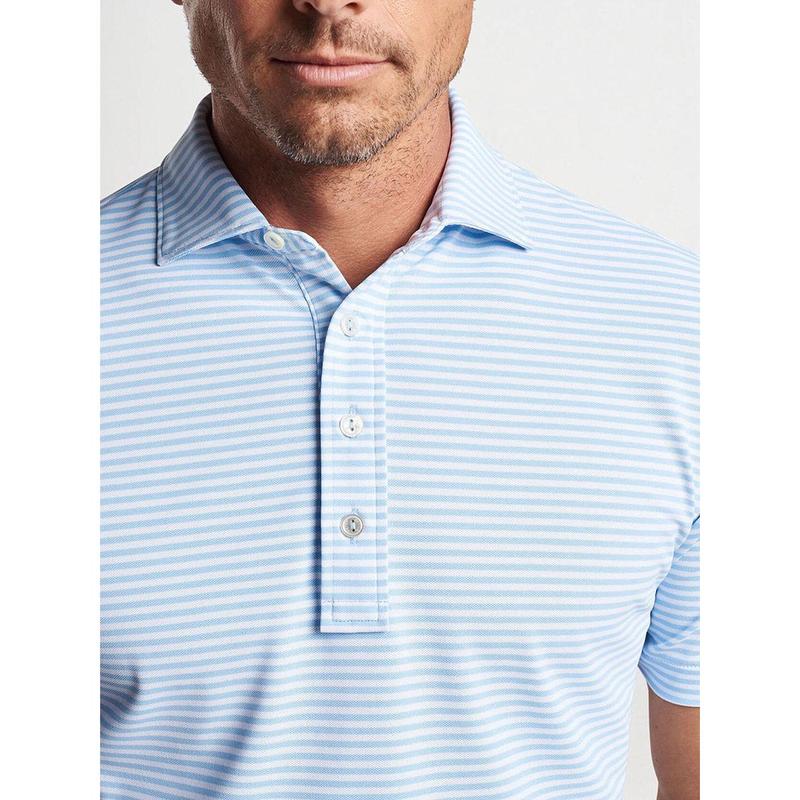 Peter Millar Mood Performance Mesh Polo in Blue Frost