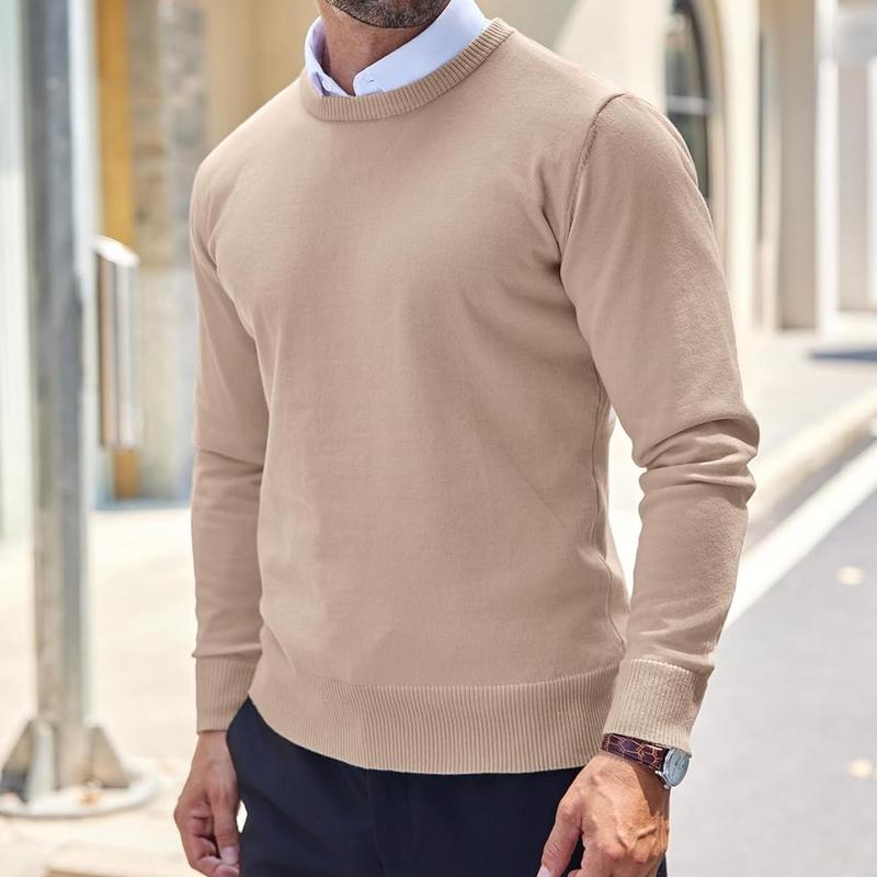 COOFANDY Men's Crew Neck Sweater Slim Fit Lightweight Sweatshirts Knitted Pullover for Casual Or Dressy Wear black friday