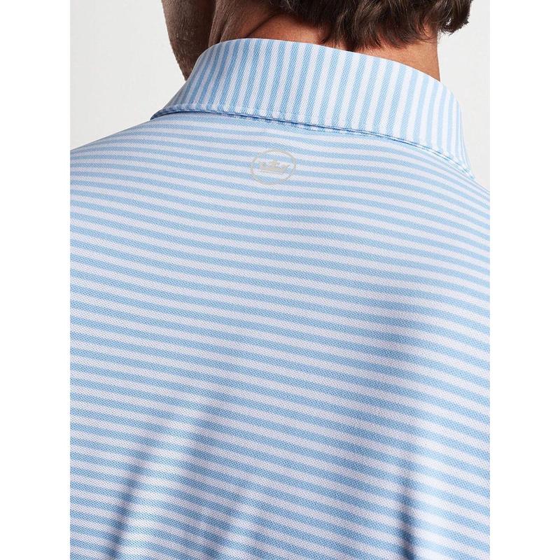 Peter Millar Mood Performance Mesh Polo in Blue Frost